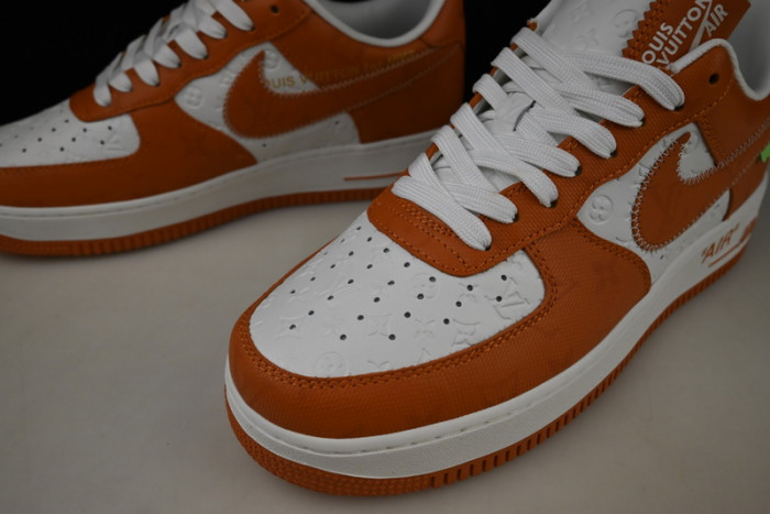 nike low air force 1 x orange white