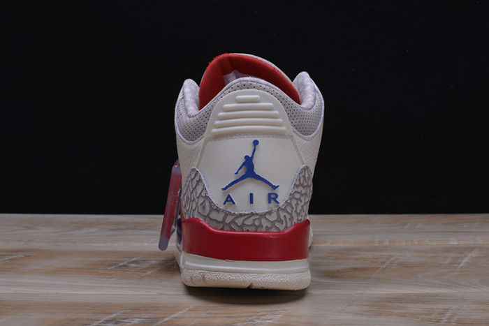 air jordan 3 retro "charity game" sail red mens 136064-140