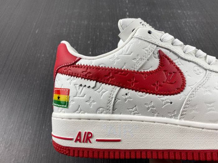 nike low air force 1 x white red