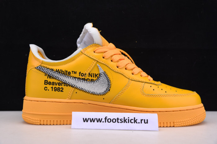 nike air force 1 low ofw university gold metallic silver dd1876-700