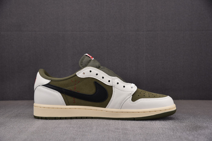 travis scott x air jordan 1 low og medium olive dm7866-200